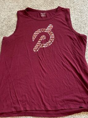 Peloton Maroon Logo Tank Womens Size Large Spin Workout Run